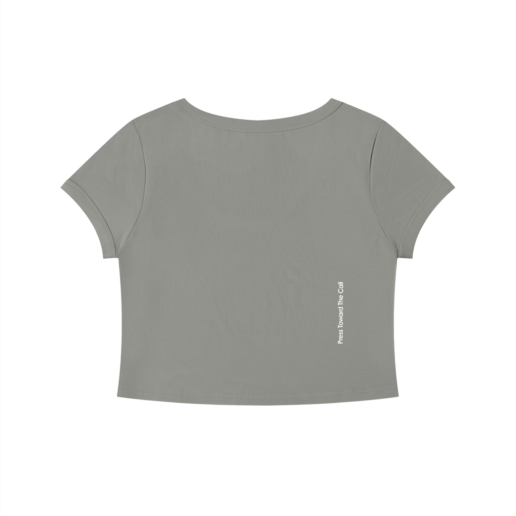 Women's Solid Color Slim Crop T-Shirt